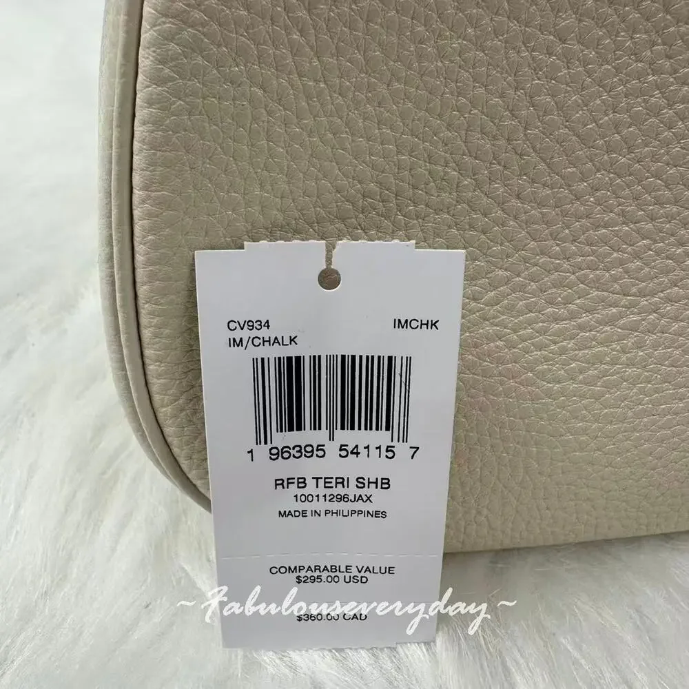 Coach Teri Shoulder/Crossbody Bag In Leather/Gold/Chalk CV934 NWT